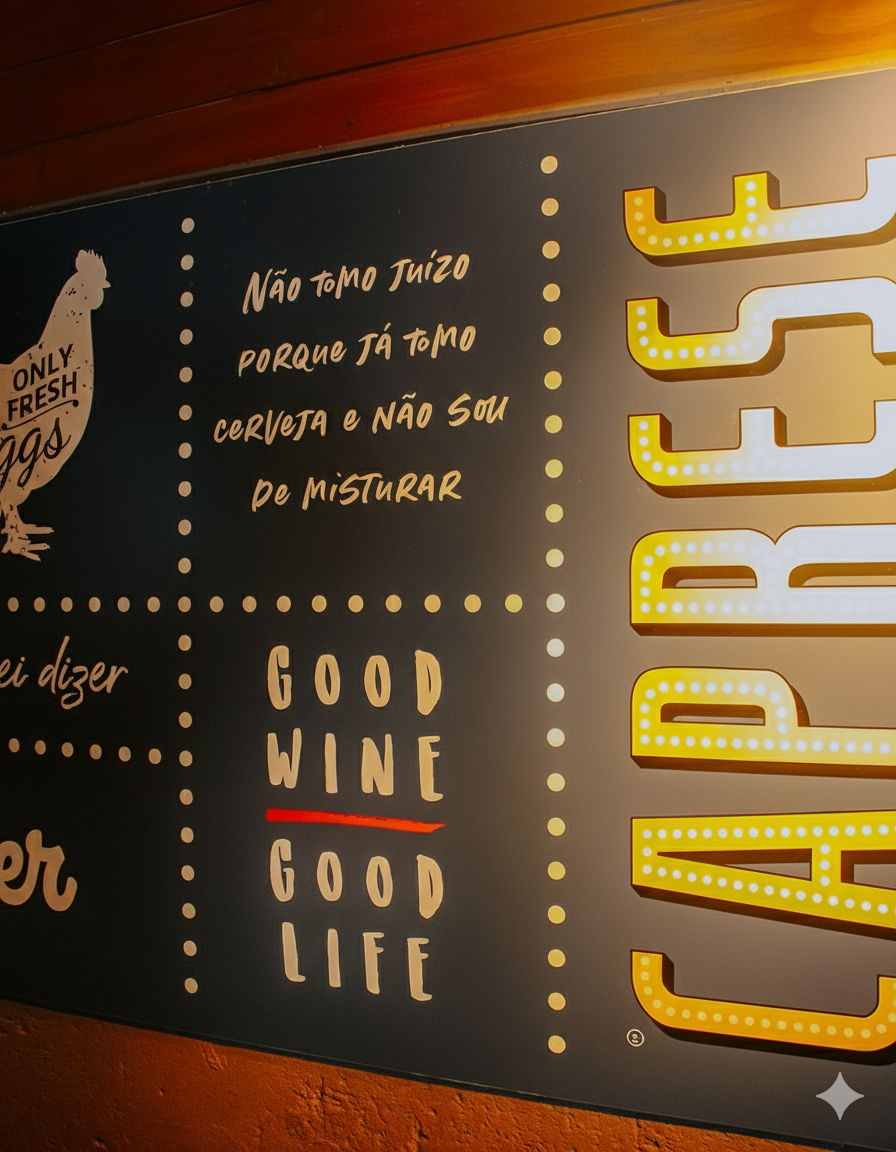 Créditos para consumo no cardápio - Gastronomia ítalo-mediterrânea na Caprese Floripa!